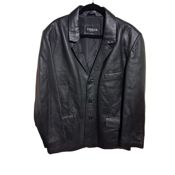 Y2K Vintage Torus Leather Mens size 2X Grungecore Blazer Gothy Western‎ Casual